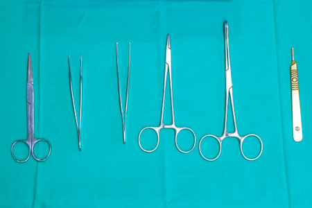 Surgical instruments in the operating room. Various surgery tools.の写真素材