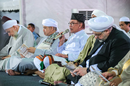 KUALA LUMPUR, MALAYSIA - MARCH 11, 2023: Malaysia's Prime Minister Anwar Ibrahim during religious...
