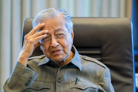 KUALA LUMPUR, MALAYSIA - FEBRUARY 24, 2023: Former Malaysia Prime Minister Mahathir Mohamad. Mahathir Mohamad is a Malaysian politician who served as the 4th and 7th Prime Minister of Malaysia.のeditorial素材