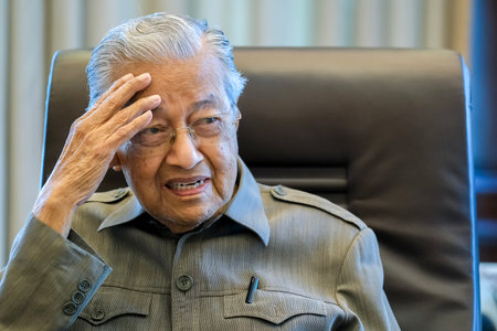 KUALA LUMPUR, MALAYSIA - FEBRUARY 24, 2023: Former Malaysia Prime Minister Mahathir Mohamad. Mahathir Mohamad is a Malaysian politician who served as the 4th and 7th Prime Minister of Malaysia.のeditorial素材