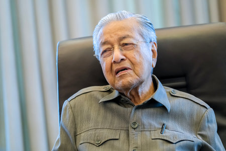 KUALA LUMPUR, MALAYSIA - FEBRUARY 24, 2023: Former Malaysia Prime Minister Mahathir Mohamad. Mahathir Mohamad is a Malaysian politician who served as the 4th and 7th Prime Minister of Malaysia.のeditorial素材
