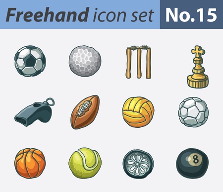 freehand icon set - sportsのイラスト素材