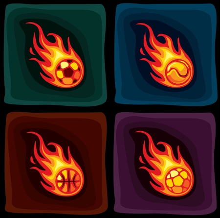 fireball illustrationsのイラスト素材