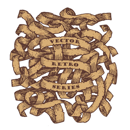 Retro paper roll bundleのイラスト素材