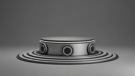 3D rendering of an abstract metal gear shaft isolated on a transparent backgroundの素材