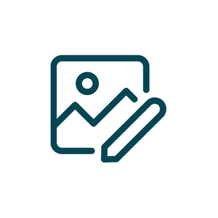 The image depicts a person editing a landscape photograph using a computer. The individual is seen adjusting the photo with precision, likely enhancing its visual appeal. The scene emphasizes the digital process of photo editing, highlighting tools and techniques used to improve the quality and composition of the image.の写真素材