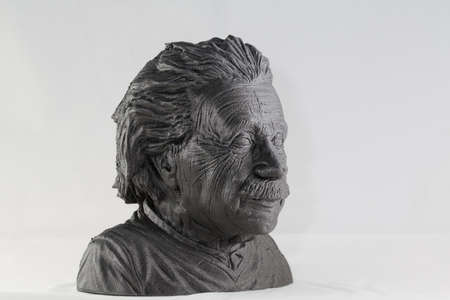 3D printed Albert Einstein Bust in Black lookの写真素材