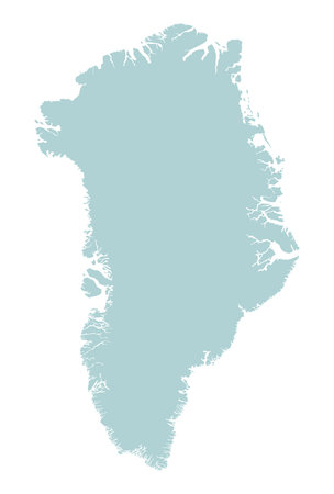 Greenland Political Detailed Map Isolated on White Background. Flat Style. Vectorのイラスト素材