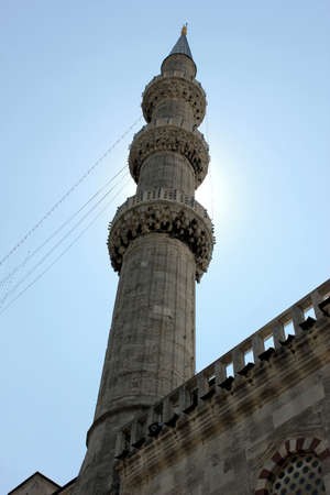Minaret of Sultan Ahmed Mosque  Blue Mosque , Istanbul, Turkeyの写真素材