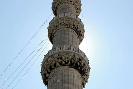 Minaret of Sultan Ahmed Mosque  Blue Mosque , Istanbul, Turkeyの写真素材