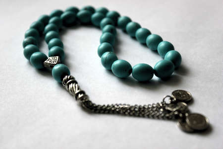Muslim rosary beads isolated on a white backgroundの写真素材