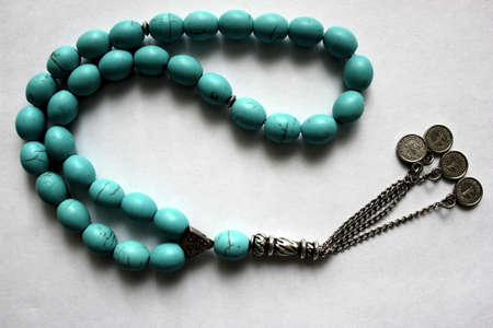 Muslim rosary beads isolated on a white backgroundの写真素材