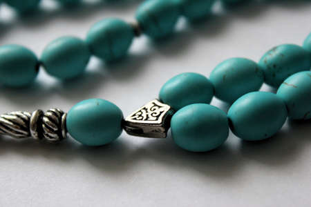 Muslim rosary beads isolated on a white backgroundの写真素材