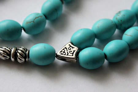 Muslim rosary beads isolated on a white backgroundの写真素材