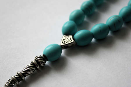 Muslim rosary beads isolated on a white backgroundの写真素材
