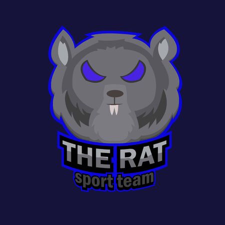 Rat eSports template logo. Rat mascot template logoのイラスト素材