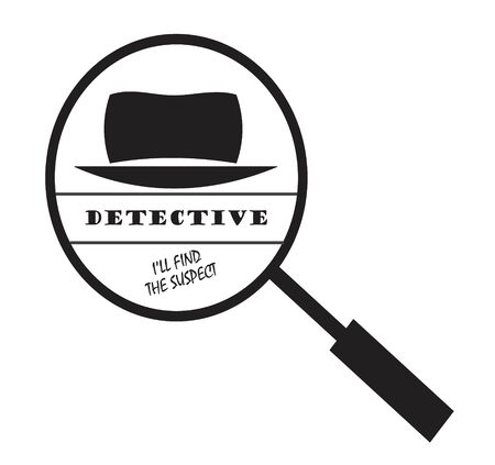 Detective design. Magnifying glass with a hatのイラスト素材
