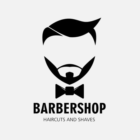 Illustration vector design of barbershop logo for company or businessのイラスト素材