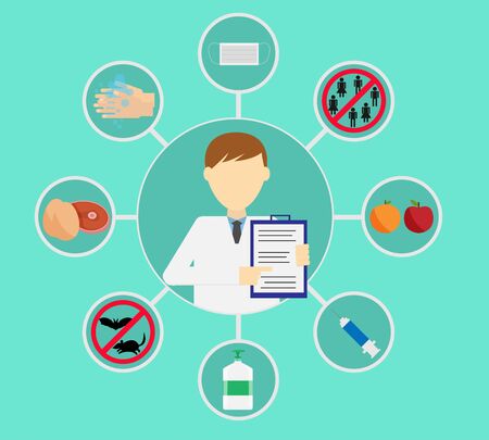 Illustration vector design of infographic coronavirusのイラスト素材