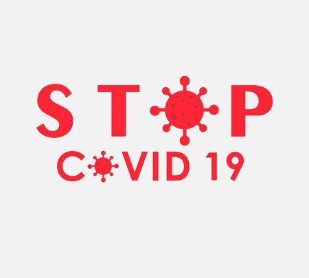 Illustration vector design of stopping covid 19のイラスト素材