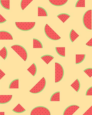 Illustration vector design of seamless pattern of watermelonのイラスト素材