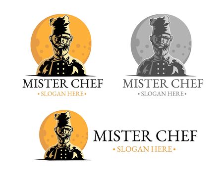 Illustration vector design of chef logo mascot templateのイラスト素材
