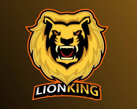 Illustration vector design of Lion eSport logo templateのイラスト素材