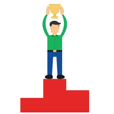 Illustration vector design of successful of businessman. Winning the championのイラスト素材