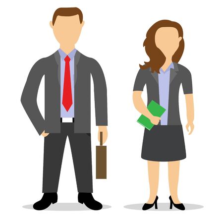 Illustration vector design of employees. Business man and business woman.のイラスト素材