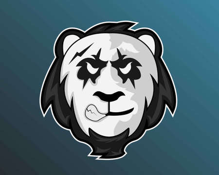 Illustration vector design of eSport logo panda templateのイラスト素材