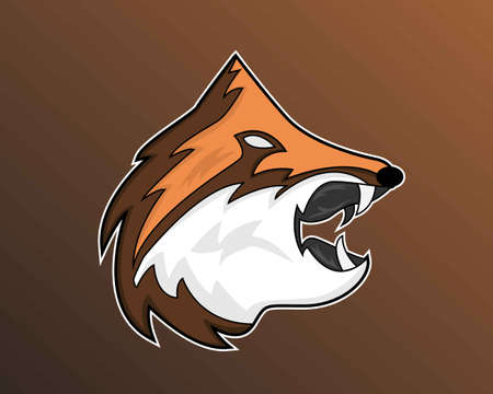 Illustration vector design of eSport logo fox templateのイラスト素材