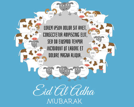 Illustration vector design of Eid Al Adha background templateのイラスト素材