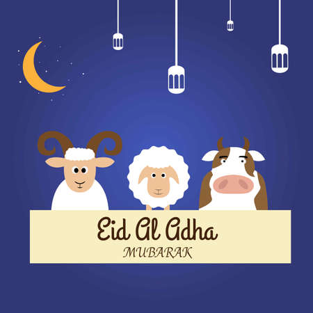 Illustration vector design of Eid Al Adha background templateのイラスト素材