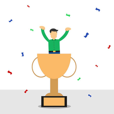 Illustration vector design of businessman successful about his careerのイラスト素材