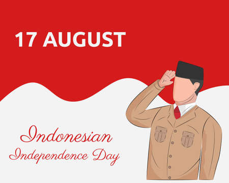 Illustration vector design of Indonesian independence day background templateのイラスト素材
