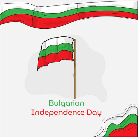 Hand drawn illustration vector design of Bulgaria independence day backgroundのイラスト素材