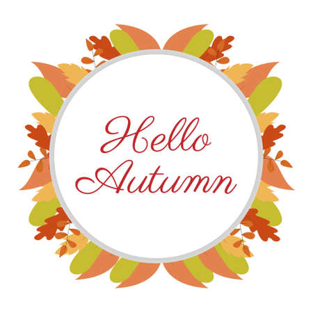 Illustration vector design of fall leaves of autumn background templateのイラスト素材