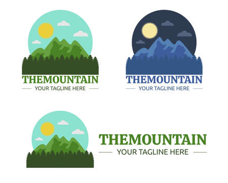 Illustration vector design of mountain logo template for business or companyのイラスト素材
