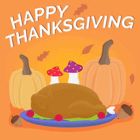 Illustration vector design of thanksgiving background templateのイラスト素材