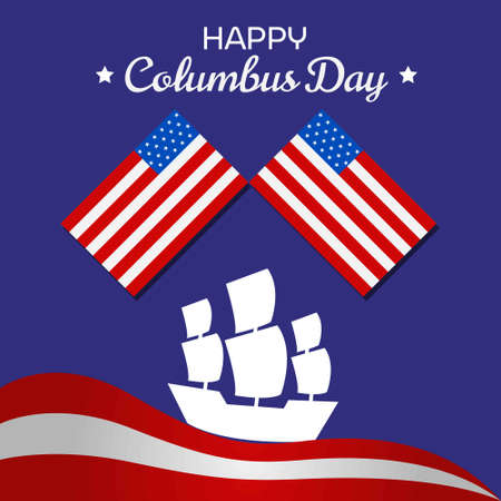 Illustration vector design of Columbus Day templateのイラスト素材