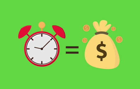 Illustration vector design of time is money backgroundのイラスト素材