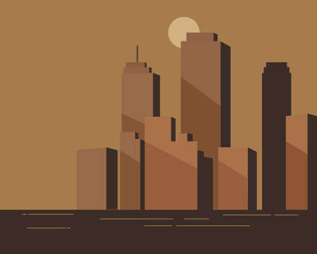 Illustration vector design of city scape retro styleのイラスト素材