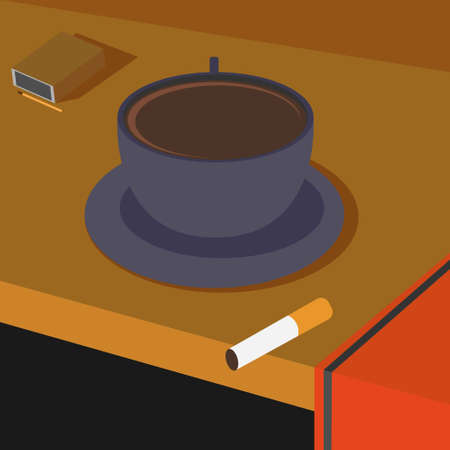 Illustration vector design of a cup of coffee retro styleのイラスト素材