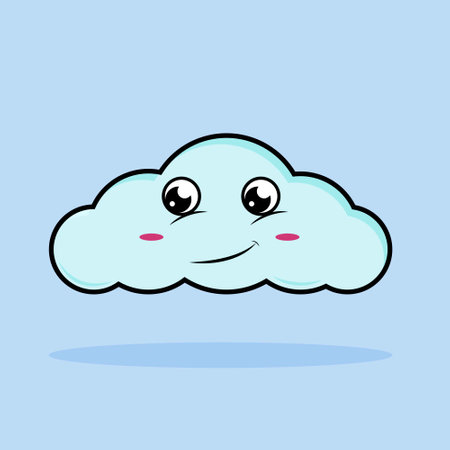 Illustration vector design of cloud cute character