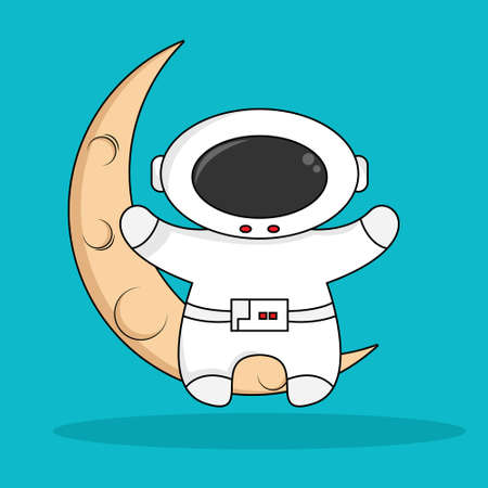 Illustration vector design of astronaut cute character cartoonのイラスト素材