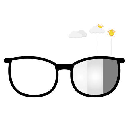Illustration vector design of photochromic lens comparison.のイラスト素材