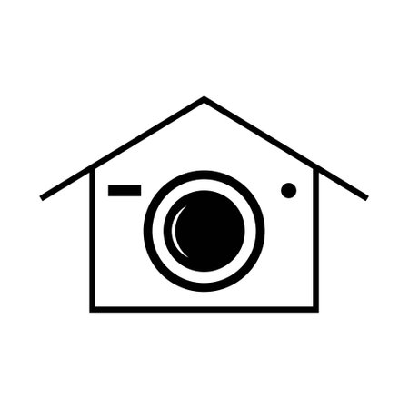 Illustration vector design of camera house logoのイラスト素材