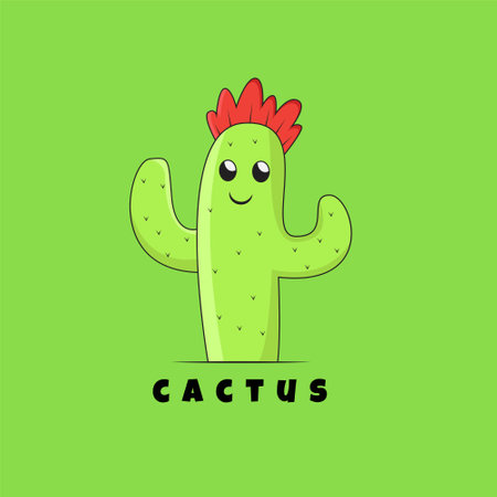 Illustration vector design of cute cactusのイラスト素材