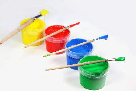 Four Colours with Brushesの写真素材