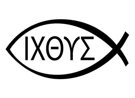 Black Icthus, White Background,のイラスト素材